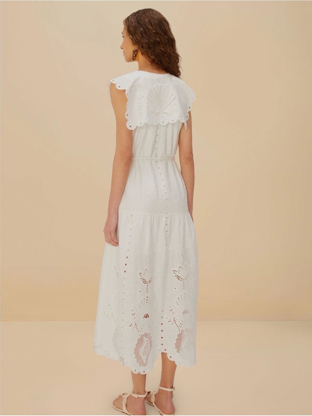 NWT Farm Rio Off-White Sleeveless Maxi Dress, sz S - Picture 2 of 7